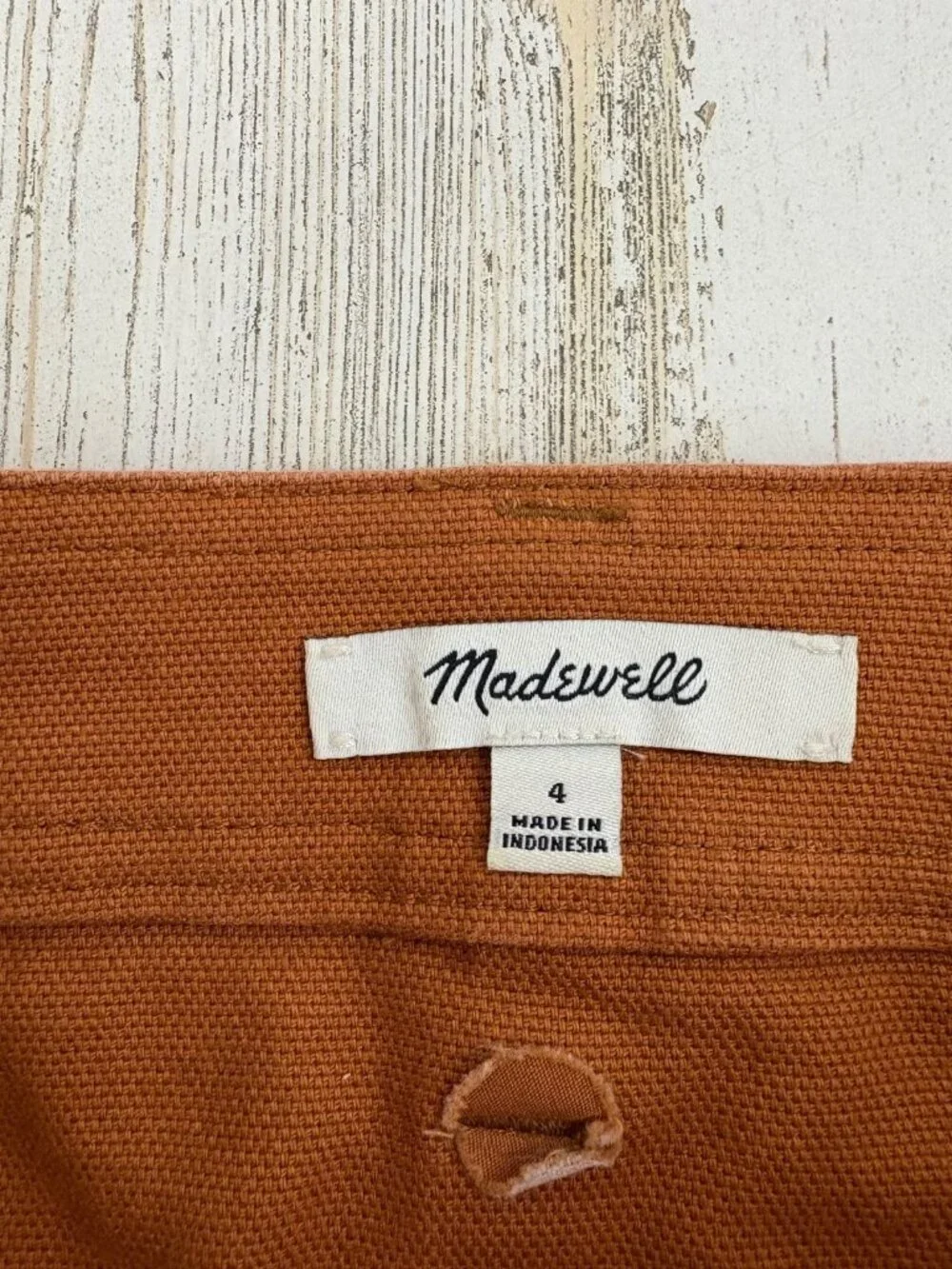 Madewell Button Front A-Line Pocket Mini Skirt Womens Size 4 Burnt Sienna - Picture 6 of 15
